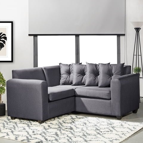 Masel - Seccional Esquinero Recife Tela Gris Oscuro 160X160X78