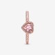 thumbnail image 5 of Anillo Pandora Corazón Elevado Brillante en Oro Rosa de 14k, 5 of 6