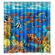 thumbnail image 1 of Cortina de ducha de baño con diseño de peces tropicales, corales y mundo submarino, con ganchos, tamaño 66 x 72 pulgadas, 1 of 3