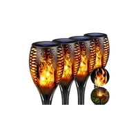Click Ventas - Pack 4 Luz Solar Estaca Estilo Antorcha Para Jardín Al Aire Libre