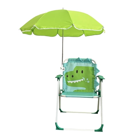 Magideal - Silla De Camping Para Niños Silla De Playa Con Sombrilla Tela Oxford Silla Plegable Portátil Fácil De Transportar Para Mochileros Senderismo Camping Verde
