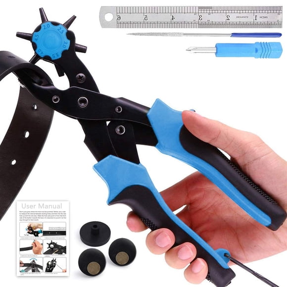 Perforadora Rotativa de Cuero y Cinturón YIDAAN 25 cm 6 Agujeros