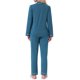 thumbnail image 3 of INSPIRE CHIC Conjunto de Pijamas para Mujer de Manga Larga con Botones, Cuello con Muesca, Ropa de Estar y Pantalones con Cordón y Bolsillos, Talla Mediana Azul Pavo Real, 3 of 6