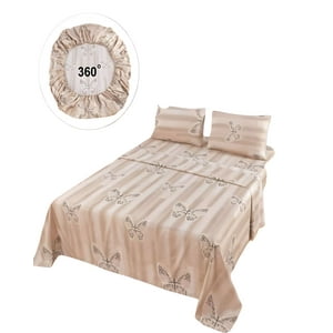 Casa Sol - Juego De Sabanas Diseño Estampadas 2 Plazas Beige