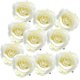 thumbnail image 3 of Cabeza de flor artificial rosa decoración de la boda diy accesorio artesanal leche blanco, 3 of 5