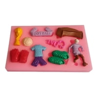 Genérico - Molde De Silicona Futbol Rosas Molde Fondant Futbol 9 Cavidades