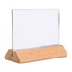 thumbnail image 1 of Letrero de mesa acrílico tipo T, letrero de mesa de madera de haya, tarjeta de exhibición de oficina, tarjeta de comida, soporte de madera, tarjeta de precio, tamaño A4, madera maciza, 1 of 5