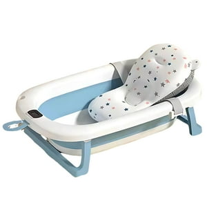 Bañera Plegable Azul Con Hamaca Y Termometro Cobaby