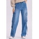 thumbnail image 1 of Jeans Mujer Calce Recto Cargo Azul, 1 of 4