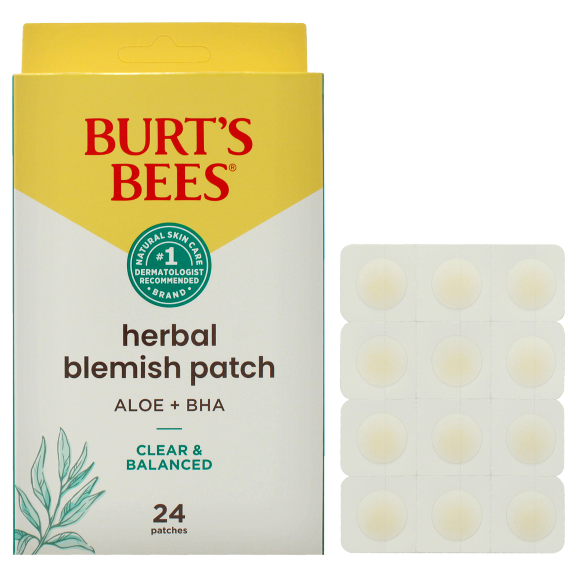 Parche Burts Bees Clear And Balance Herbal 24 Unidades