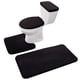 thumbnail image 2 of Juego De Alfombras De Baño De Espuma Viscoelástica De 3 Piezas Color Negro, 2 of 5