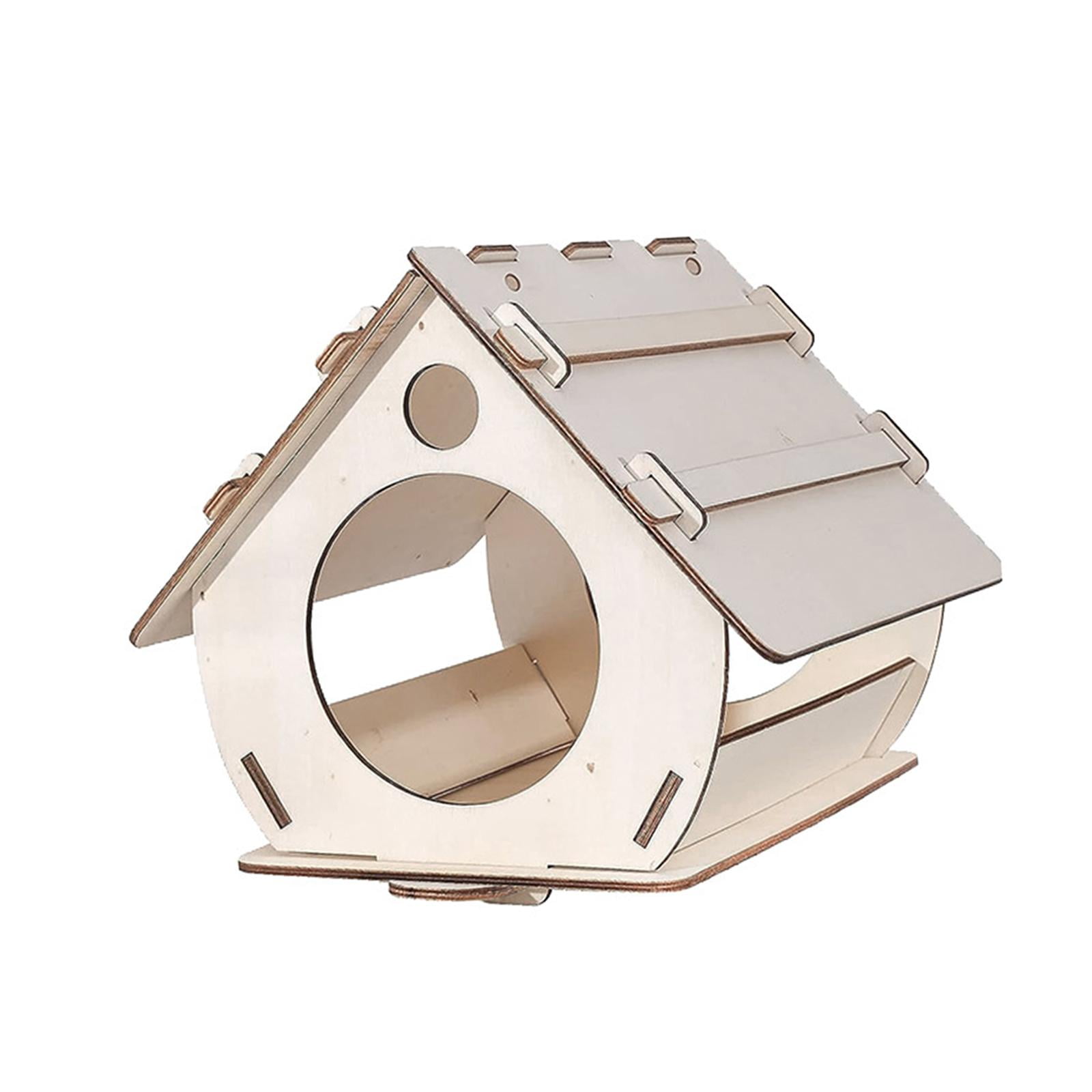 Casa Para Pájaros De Madera Sin Terminar, Bricolaje, Mano En Nido De Pájaro Para Patio Trasero, Exterior, 19,9x30,4x17,8cm
