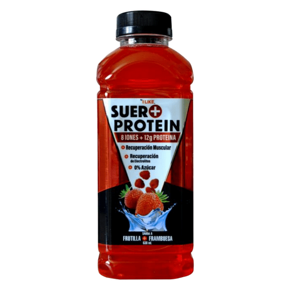 Bebida Hidratante Suero Frutilla Frambuesa 8 Iones + 12g Proteína 630ml