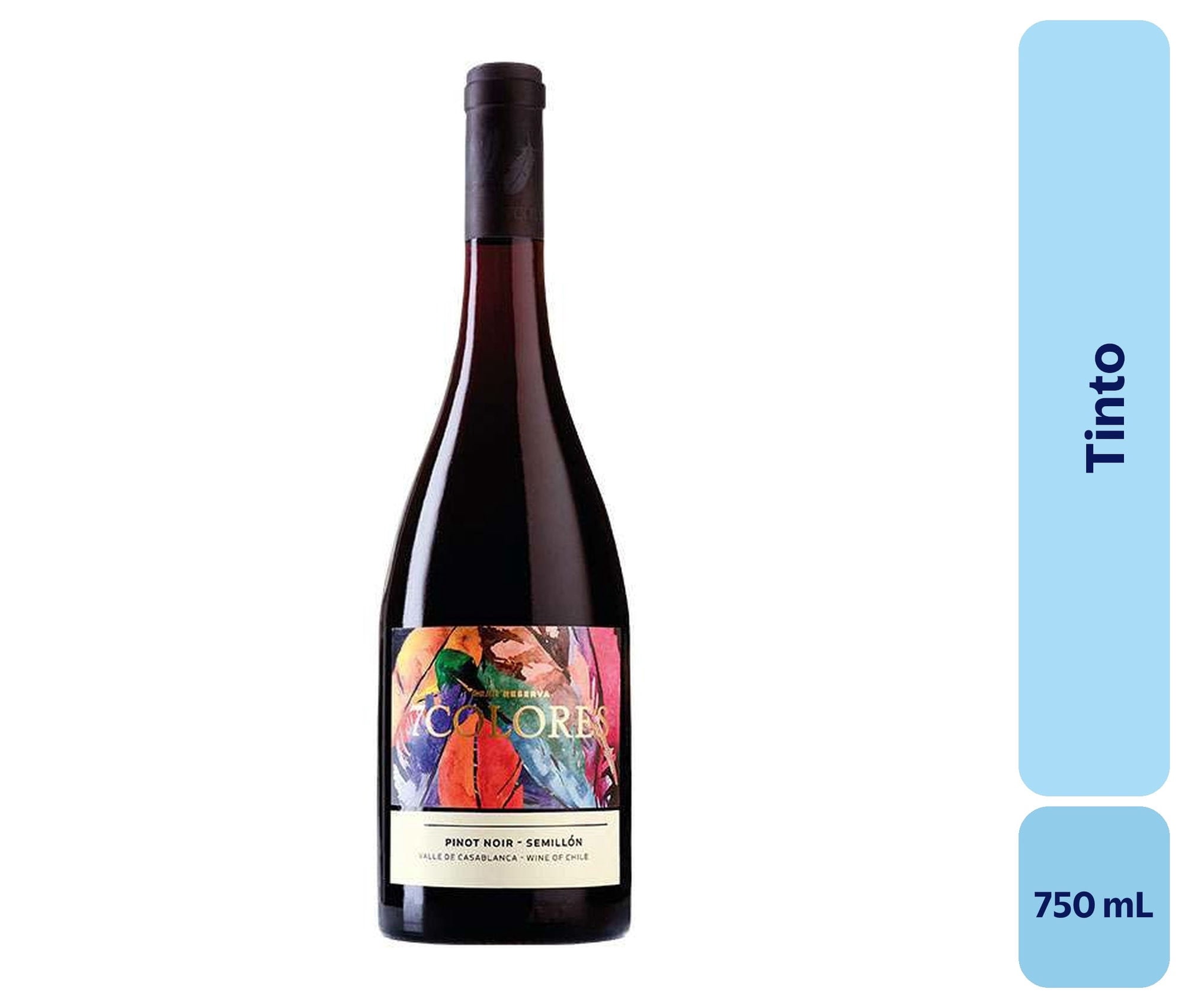 Vino Tinto Botella 750 mL 7 Colores