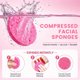 thumbnail image 2 of 100 esponjas faciales comprimidas de celulosa natural, rosadas, 2 of 3