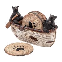 Bothyi - Juego De Posavasos De Madera Con Soporte, Adorno Para El Hogar, Mantel Individual, Figura De Estatua De Oso