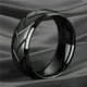 thumbnail image 4 of 1pc Black Titanium Steel Ring - Fashionable Men's Ring with Groove Tire Design - High Quality Stainless Steel Jewelry for Art Lovers, 4 of 5