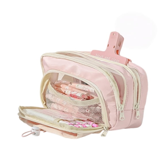 Estuche de lápices Vobomo de gran capacidad con cordón rosa