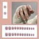 thumbnail image 1 of 24pcs Pink French Tip Press On Nails Medium Square Fake Nails Glossy Full Cover Glitter Powder Stick On Nails False Nails With White Edge Design, Artificial Acrylic Nails With Glue Sticker For Women G, 1 of 3