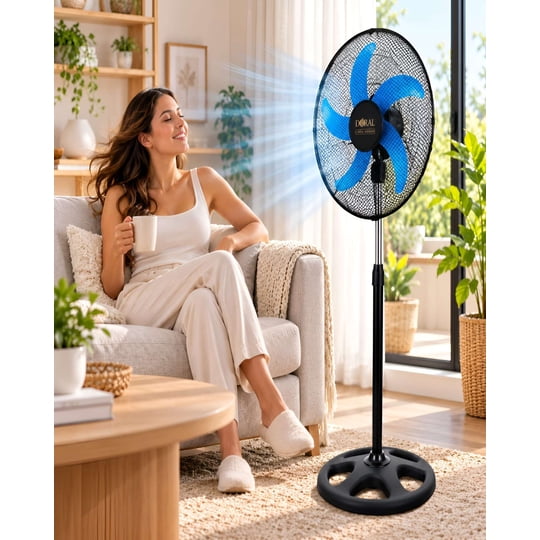 Mylhogar - Ventilador De Pedestal De 18 Pulgadas Con Oscilación Automática De 360