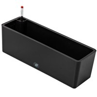 Ioensy - Maceta Rectangular Con Autorriego Para Balcón, Para Plantar Verduras O Flores, Color Negro