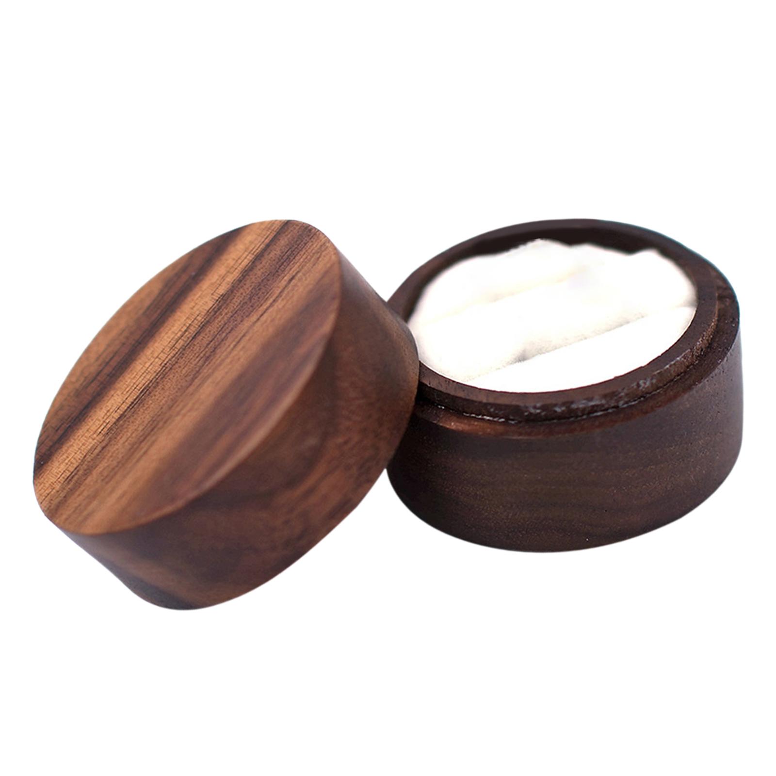 Magideal - Caja De Madera Para Guardar Anillos De Boda, Caja De Almacenamiento De Anillos, Pequeña Redonda Personalizada, Recuerdo, Soporte De Anillo Rústico Mul Estilo B