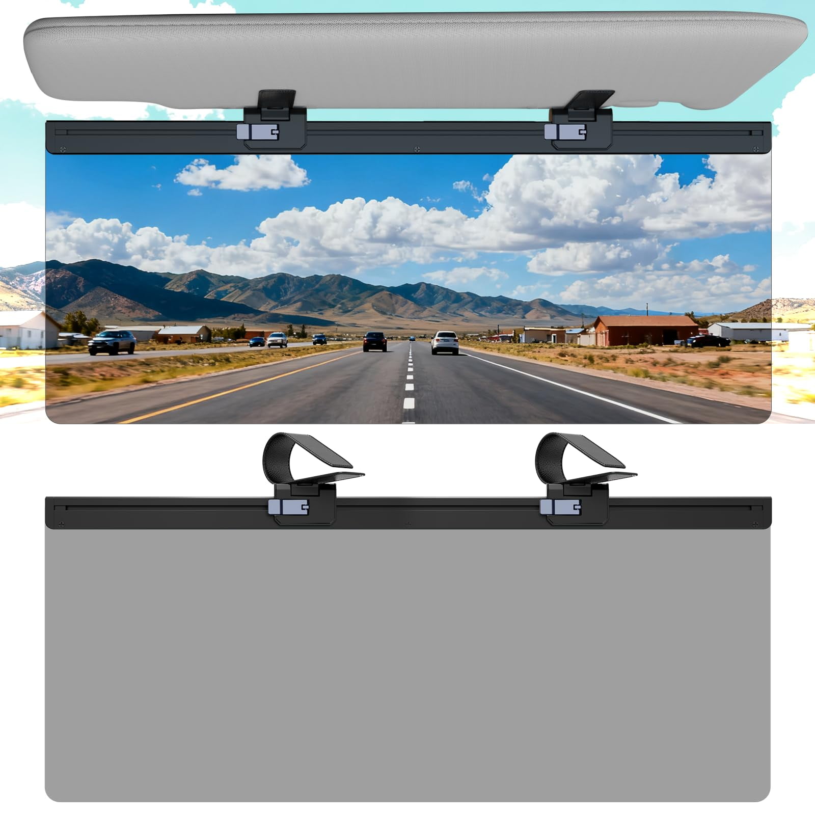 Extensor De Parasol Veharvim Para Coche, Ajustable, Uv400, Polarizado