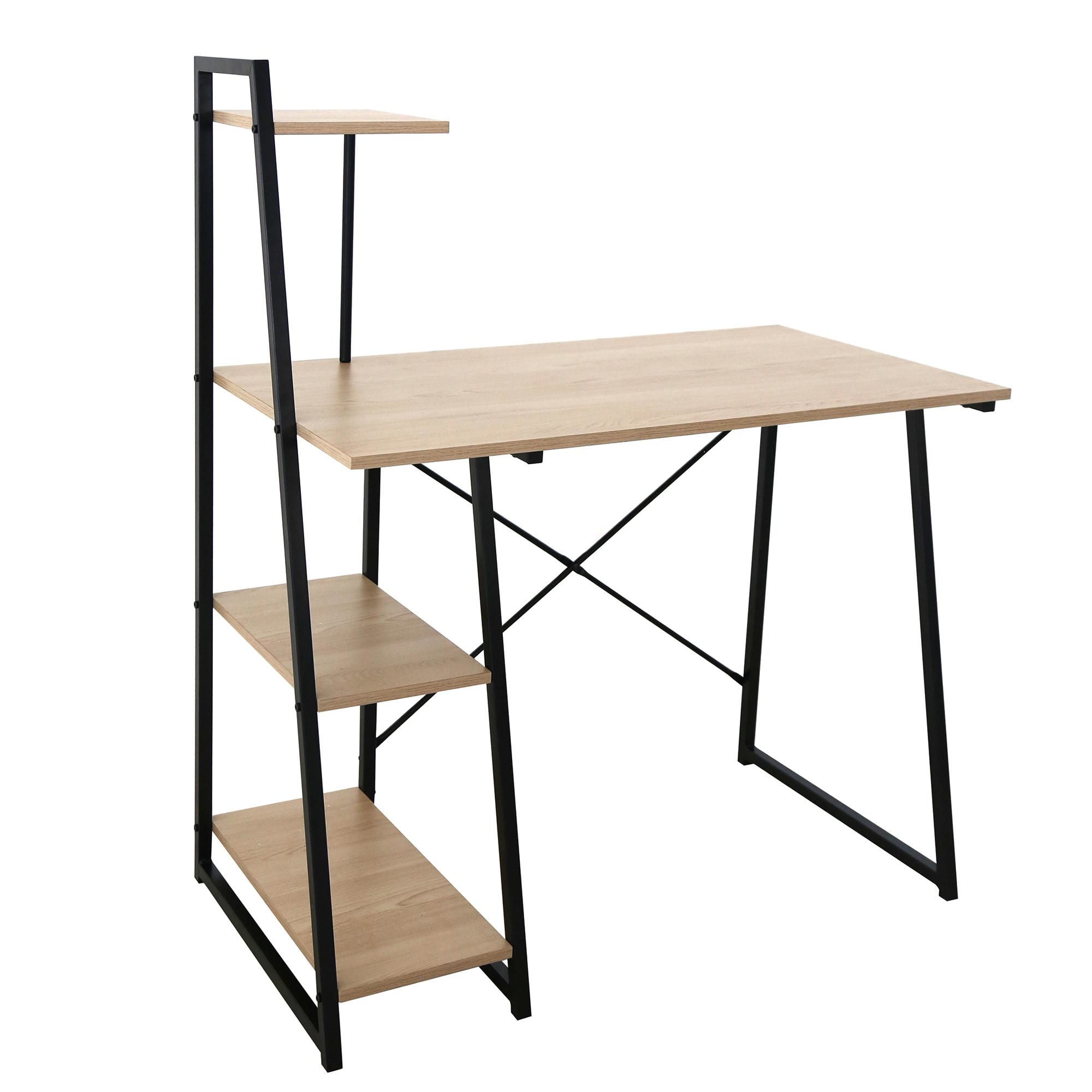 Mainstays - Escritorio D2118.0169-Bb Con Repisas 100X50X75 Cm Negro - Natural