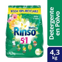 Detergente Polvo Lirios Y Rosas Bolsa 4,3 Kg Rinso