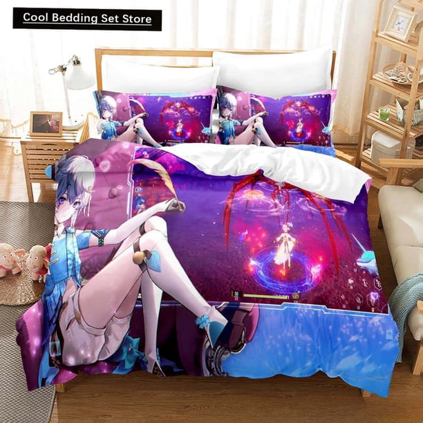Game Tower of Fantasy Anime Bedding Set Twin Full Size Bed Set Adult Kid Bedroom Duvetcover Sets Bed Sheets