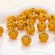 thumbnail image 1 of suxuMhao Cuentas de Resina Dorada con Diamantes de Imitación Al por Mayor Cuentas Redondas con Pavé 8mmx10mm Cuentas para Pulsera para Hacer Joyería Manualidades Cuentas de Bola de Discoteca 50, 1 of 2