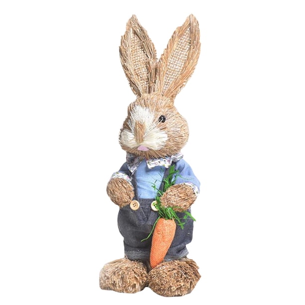Figura de escritorio de simulación de conejo, juguetes para niños, decoración de jardín, esculturas para fiestas temáticas de Pascua, decoración de ja C