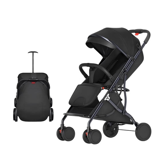 Coche De Paseo Compacto Plegable LuBabycas Negro