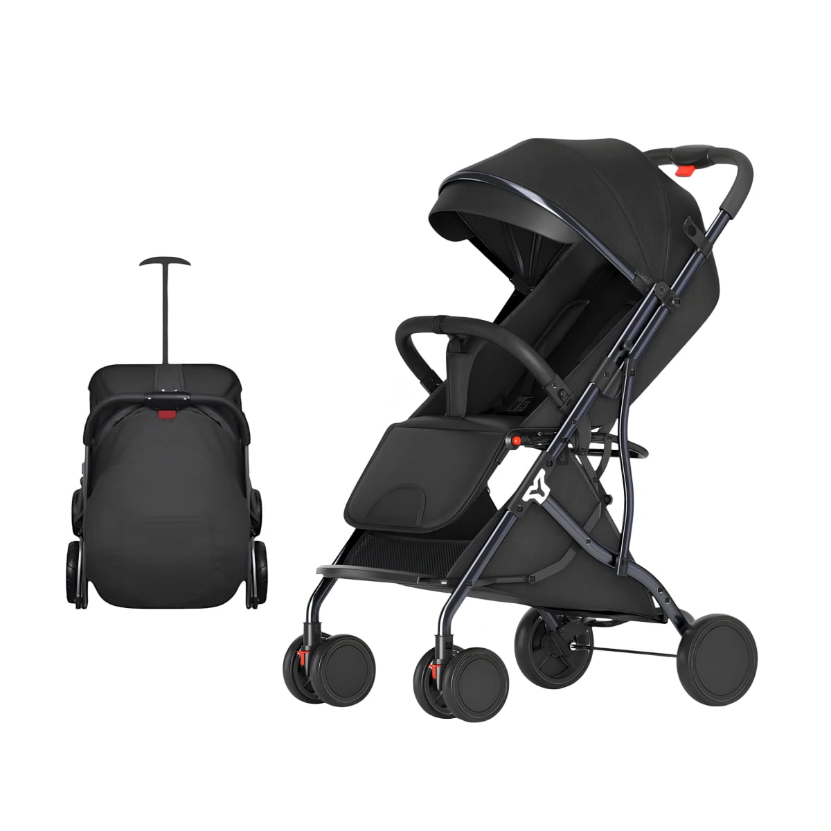 Coche De Paseo Compacto Plegable Lubabycas Negro