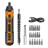 Jenabom - Juego De Destornilladores Eléctricos Amarillos, Incluye 20 Accesorios, Luz Led, Torque Ajustable, Herramienta Destornillador De Vástago Recto Multifuncional, Adecuada Para Uso Diario.