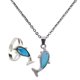 thumbnail image 4 of Juego De Joyas Ajustables Con Collar Y Anillo De Dedo Mood Con Cambio De Color De Delfín, 4 of 5