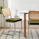 thumbnail image 1 of Dining Chairs Set of 2, Velvet Rattan Side Accent Chairs with Chrome Legs, Modern Mid Century Breuer Designed Chairs, Upholstered Dining Living Room Kitchen Chairs (Olive Green-2pcs), 1 of 3