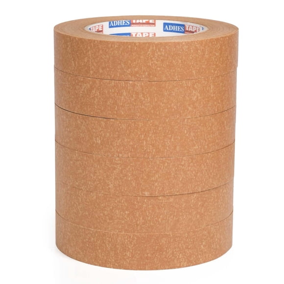 Cinta de papel kraft ADHES de 2,54 cm x 50,29 m x 6 rollos para sellar