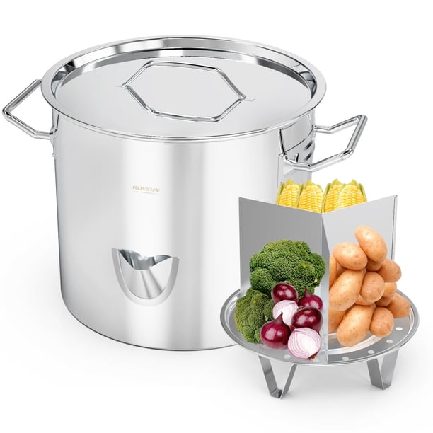 Vaporizador para tamales ROVSUN de acero inoxidable de 24 cuartos de galón con divisor