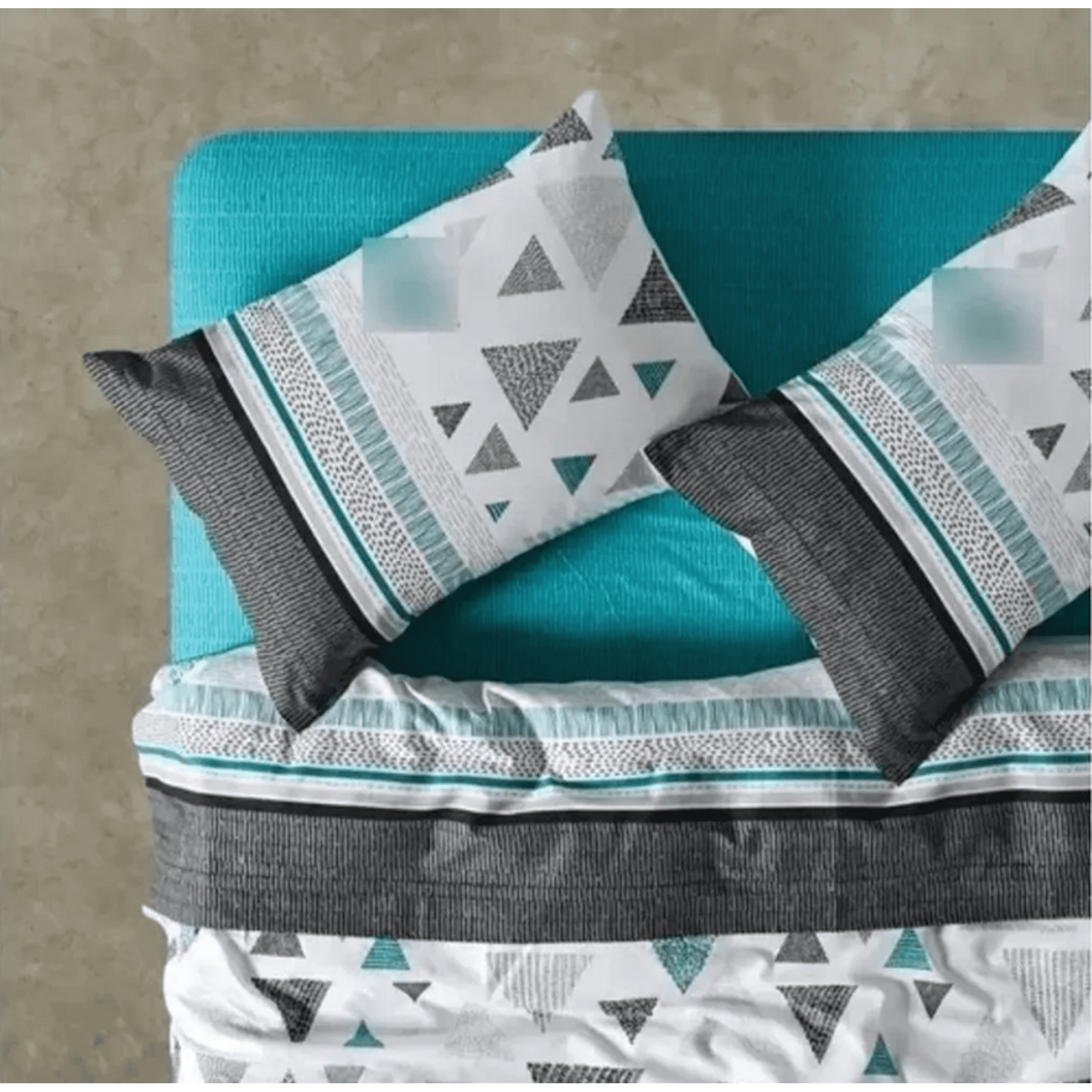 Genérico - Sabanas Cannon 2 Plazas 144 Hilos Diseño Trigono Color Alba