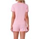 thumbnail image 3 of INSPIRE CHIC Conjuntos de Pijama para Mujer, Camiseta de Manga Corta con Cuello Redondo y Shorts con Volantes, Conjunto de 2 Piezas para Estar en Casa con Bolsillo M Rosa, 3 of 6