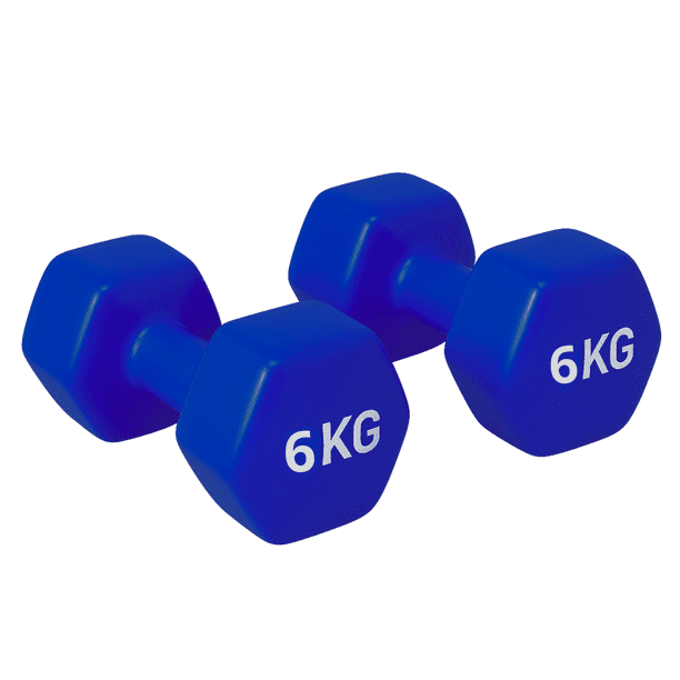 Par de Mancuernas 6 kg c/u Total 12 kg Hexagonales de Vinilo