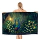 thumbnail image 1 of Pavo Real Toalla de playa de secado rápido con diseño temático, regalo para mujeres y niñas, ideal para cumpleaños, fans, amantes de la música, uso en la playa o al aire libre, 78 × 150 cm, 1 of 6