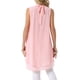 thumbnail image 3 of INSPIRE CHIC Blusas de Chifón para Mujer Cuello Simulado Sin Mangas Lazo en la Espalda Dobladillo Alto Bajo Camisa de Verano Rosa XL, 3 of 6