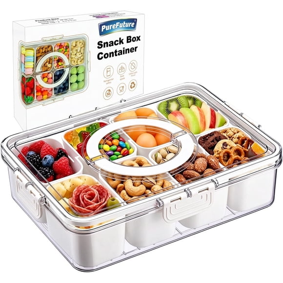 Pure Future Snackle Box con 8 compartimentos y asa