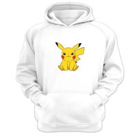 Genérico - Polerón Canguro Pikachu Blanco Talla L Unisex