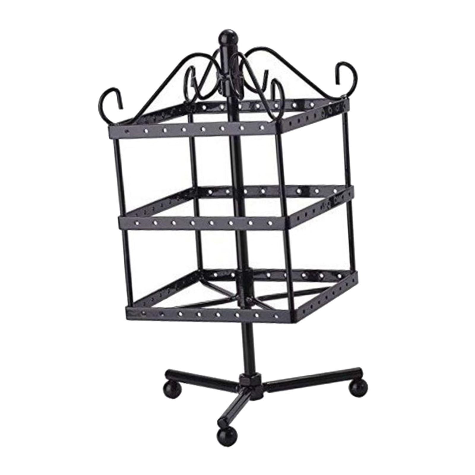 Magideal - Pendientes De Arete De Metal Puerto Pantalla De 3 Niveles Pendientes Multipropósito De La Exhibición De Pendientes Para La Exhibición Para Escritorio Negro