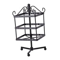 Magideal - Pendientes De Arete De Metal Puerto Pantalla De 3 Niveles Pendientes Multipropósito De La Exhibición De Pendientes Para La Exhibición Para Escritorio Negro