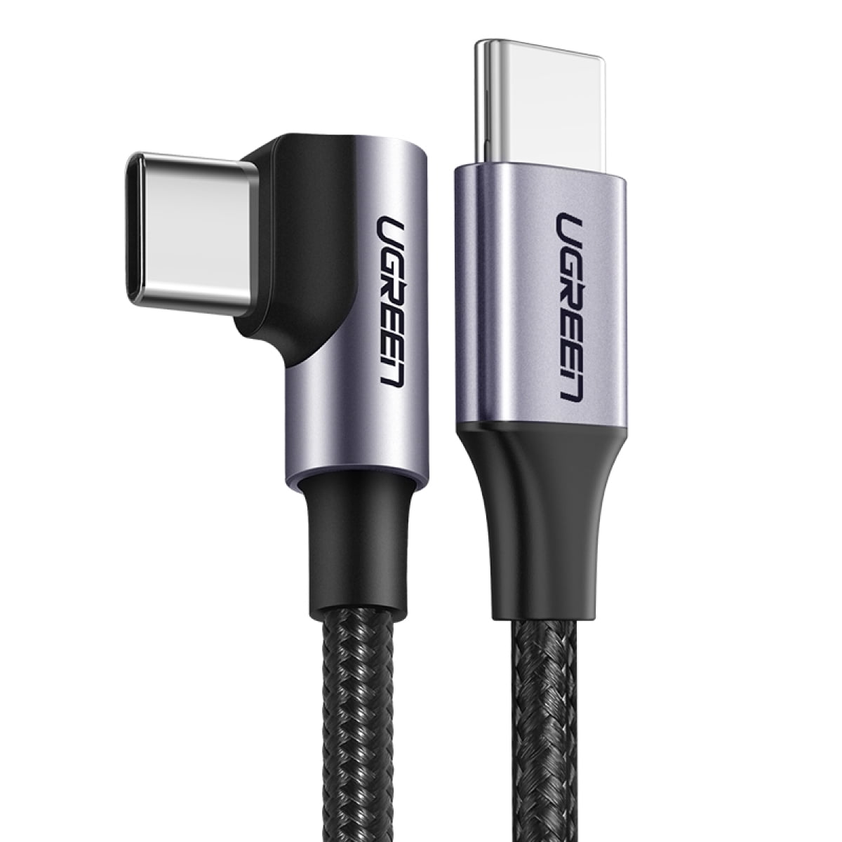 Ugreen Cable Usb-c 2.0 A Usb-c 2.0 En Ángulo 3a Trenzado 2m