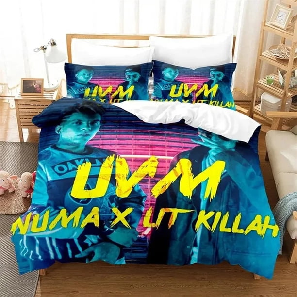 DJ Hip Hop Lit Killah Bedding Set,Duvet Cover Comforter Bed Set Quilt Cover Pillowcase,King Queen Twin Size Boys Girls AdultsBed Sheets